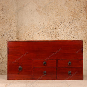 Ko Tansu Small Chest Antique Japanese Middle Drawer 1927 1945 Early — Wood, Showa Era (SKU: 26M-584) - 1