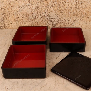 Vintage Japanese Jubako Tiered Lacquer Stacking Box, Late Showa (1966-1989) | SKU: 26M-008-6 -2