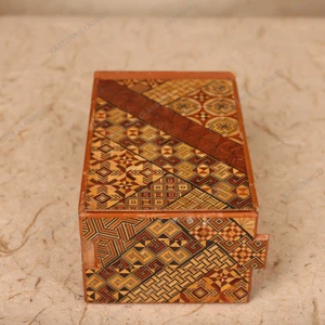 Vintage Japanese Yosegi-Zaiku Himitsu-Bako Secret Puzzle Box, Early Showa (1927-1945) | SKU: 26M-803-1 -2