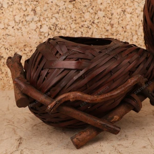 Antique Japanese Ikebana Flower Basket (Hanakago), Taisho, 1912-1926 | SKU: 26M-885 -2