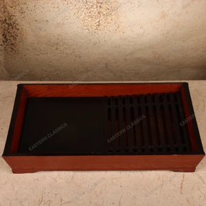 Vintage Japanese Lacquered Calligraphy Brush Tray (Fude-zara), Late Showa 1966-1989 | SKU: 26M-147 - 2