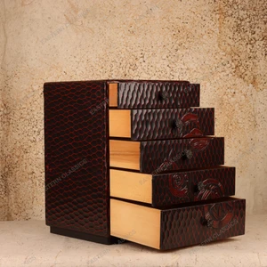 Vintage Japanese Kamakura Style Lacquered Chest of Drawers, Mid Showa 1946-1965 | SKU: 26M-579 - 4