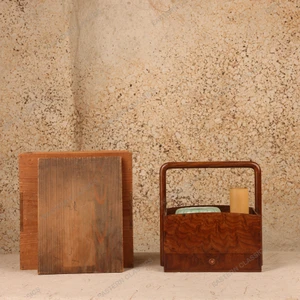 Vintage Japanese Tobacco Box (Tabako-bon) with Ceramic Ash Receiver and Bamboo Container, Showa Era | SKU: 26M-845 - 1