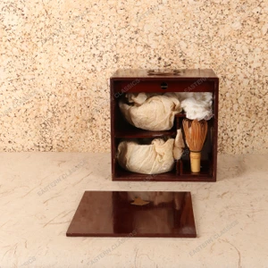 Vintage Japanese Chado Tea Ceremony Set (Chawan, Chasen, Natsume, Mizusashi-style Vessel, and Storage Box), Mid-Showa 1946-1965 | SKU: 26M-833 -2
