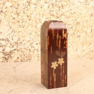 Vintage Japanese Kaba-Zaiku Cherry Bark Flower Vase with Sakura Marquetry Inlay, Late Showa (1966-1989) | SKU: 26M-078 -1