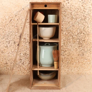 Vintage Japanese Chadogu Cabinet with Complete Tea Ceremony Utensil Set, Early Showa 1927-1945 | SKU: 26M-009-1 - 1