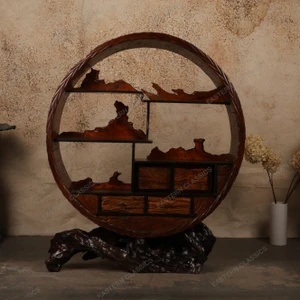 Vintage Japanese Circular Kazaridana Display Shelf, Mid Showa (1946-1965) | SKU: 26M-C035 - 1