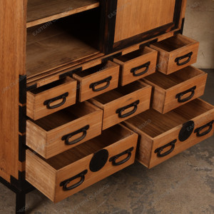 Vintage Japanese Tansu Chest with Sliding Doors and Graduated Drawers, Early Showa (1927-1945) | SKU: 26J-G0103 - 2
