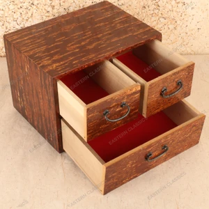 Vintage Japanese Kabazaiku Cherry Bark Small Tansu, Mid-Showa 1946-1965 | SKU: 26J-0394 - 2