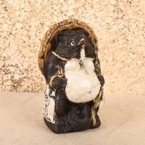 Vintage Japanese Tanuki Ceramic Figurine, Late Showa 1966-1989 | SKU: 26J-0393 - 1