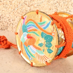 Vintage Japanese Decorative Taiko Drum with Ho-oh Phoenix Motif, Early Showa 1927-1945 | SKU: 26J-0180 - 4