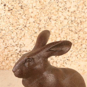 Vintage Japanese Cast Bronze Rabbit Figurine, Late Showa 1966-1989 | SKU: 26J-0559-2 - 2