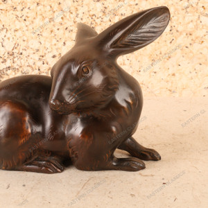 Vintage Japanese Cast bronze Rabbit (Usagi) Figurine, Late Showa 1966-1989 | SKU: 26J-0559-3 - 2
