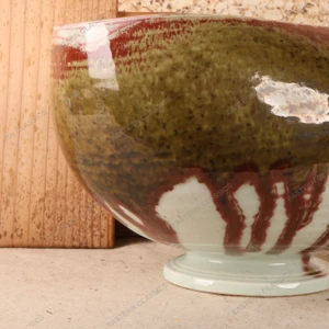 Vintage Japanese Kyoyaki Nageire Moribana flower vessel, Mid Showa 1946-1965 | SKU: 26J-0627 - 2