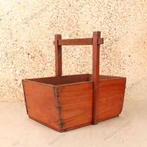 Vintage Japanese Wood Carrying Box (Hako), Mid Showa 1946-1965 | SKU: 26J-0635 - 1