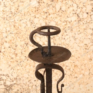 Vintage Japanese Iron Floor Shokudai Candlestick Stand, Early Showa 1927-1945 | SKU: 26J-0229 - 2