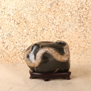Vintage Japanese Suiseki Viewing Stone with Daiza Stand, Mid Showa 1946-1965 | SKU: 26J-0659 - 1