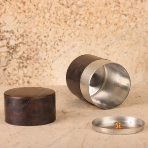 Vintage Japanese Copper Chazutsu Tea Caddy, Mid-Showa 1946-1965 | SKU: 26J-0205-2 - 2