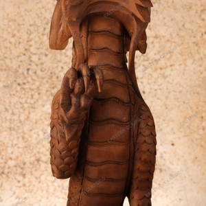 Vintage Japanese Ryu Dragon Wood Sculpture with Tama, Mid-Showa 1946-1965 | SKU: 26J-0564-1 - 2