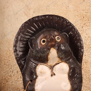 Vintage Japanese Tanuki Figurine, Ceramic, Late Showa 1966-1989 | SKU: 26J-0760 - 2