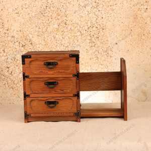 Vintage Japanese Ko tansu with Side Shelf, Mid Showa 1946-1965 | SKU: 26J-0379 - 1