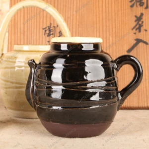 Vintage Japanese Shizuku Chaire Set of Four, Glazed Stoneware in Tomobako, Late Showa 1966-1989 | SKU: 26J-0682-1 - 2