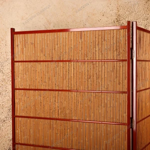 Vintage Japanese Bamboo Reed Folding Screen (Divider), Heisei Era 1990-2018 | SKU: 26J-0674 - 2