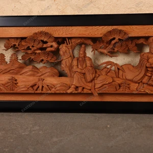 Vintage Japanese Carved Hardwood Ranma Panel, Mid Showa 1946-1965 | SKU: 26J-0767 - 2