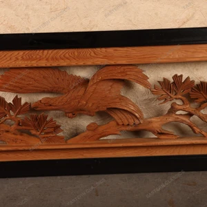 Vintage Japanese Ranma Carved Wood Transom Panel, Early Showa 1927-1945 | SKU: 24N-153-1 - 2