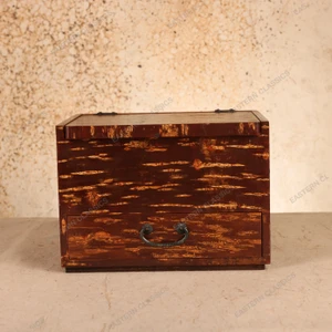 Vintage Japanese Kyodai-bako Cosmetic Box with Mirror Lid, Mid Showa 1946-1965 | SKU: 26J-0217-2 - 1