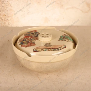 Vintage Japanese Kiyomizu-yaki Futamono Covered Bowl, Late Showa 1966-1989 | SKU: 26J-0253 - 2