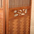 Vintage Japanese Tsuitate Two-Panel Folding Wood Screen with Kumiko Lattice, Pierced Carving, and Parquetry, Mid-Showa 1946-1965 | SKU: 26J-0415 - 21