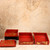 Vintage Japanese Red Lacquer Jubako Stacking Box Sets with Gold Crane, Bamboo, Pine and Plum Motifs, Late Showa 1966-1989 | SKU: 26J-0538 - 17