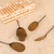 Vintage Japanese Brass Tea Ceremony Ash Utensils Set (Haidogu), Late Showa 1966-1989 | SKU: 26J-0335 - 8