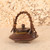 Vintage Japanese Ceramic Abura Tsubo (Oil Vessel) with Woven Handle, Mid Showa 1946-1965 | SKU: 26J-0340 - 6