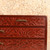 Vintage Japanese Small Hikidashi Chest with Carved Floral Fronts and Red Lacquer Finish, Mid Showa Era (1946-1965) - 5