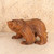 Vintage Japanese Hand-Carved Ainu Bear Sculpture with Roaring Open Mouth and Chisel-Textured Fur, Showa Era, circa 1980s - 1