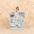 Vintage Japanese Blue-and-White Porcelain Vessel with Figural Garden Scenes and Iron Ring Handle, Mid-Showa circa 1950s - 9