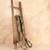 Vintage Japanese Shoiko Back-Carrying Frame with Teal-Striped Rope Straps and Horizontal Cord-Lashed Load Platform, Early Showa 1927-1945 - 6