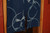 Japanese style linen noren, door way curtain. dragonflies on blue. (WE10-89) 35"W x 59"L - 3