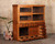 Antique Japanese Mizuya Tansu with sliding glass doors and drawer storage in two stackable sections.