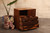 Vintage Small Japanese Tansu Chest With Kirinoki Chestnut Wood Deep Mahogany Finish 1950s (24N-G14) - 9