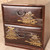 Antique Japanese Small Two Drawer Box With Floral Motifs — Wood, 1960s, Showa Era (SKU: 25S-557) - 8