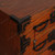 Vintage Japanese Ko Tansu Small Chest With Distinctive Floral Kanagu Hardware Drawers (SKU: 25D-G002) -