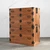 Antique Japanese Two Section Kimono Tansu Chest With Distinctive Hardware On Five Full Width Drawers (SKU: 25D-B002) -