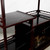Vintage Japanese Cabinet With Aka Sabi Red Frame Kannon Biraki Door Black Shelves Floral Motif — Lacquer (SKU: 25D-C020) -