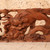 Vintage Japanese Ranma Carved Wood Transom Panel with Shishi and Botan, Early Showa (1927-1945) | SKU: 26M-908 -14