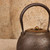 Antique Japanese Tetsubin Cast Iron Kettle with Fan and Calligraphy Relief, Taisho 1912-1926 | SKU: 26M-705-2 -