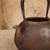 Antique Japanese Tetsubin Cast Iron Kettle with Fan and Calligraphy Relief, Taisho 1912-1926 | SKU: 26M-705-2 -