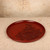 Vintage Japanese Red Lacquer Round Tray with Carved Botan Peony Motif, Late Showa (1966-1989) | SKU: 26M-852-3 - 1